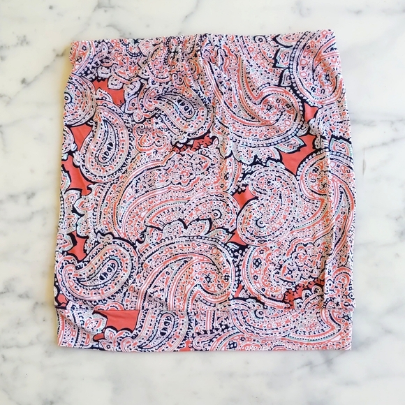 NWT. The Limited Rayon Spandex Orange Paisley Patterned Tube and Maxi Skirt Set. - Picture 2 of 6